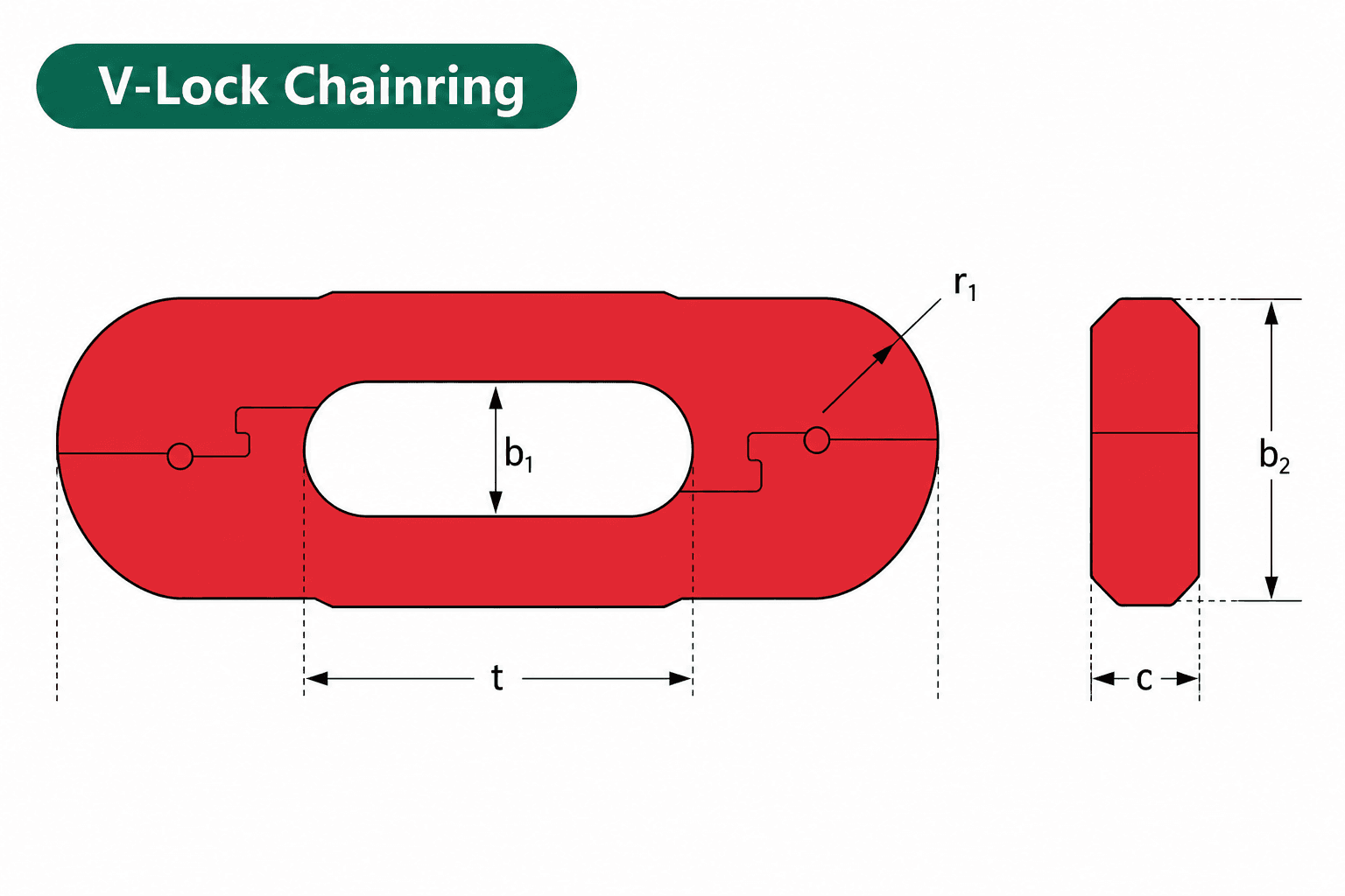 V-Lock chainring technical reference